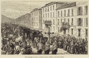 La catastrophe de Nice, cortège funèbre passant par la rue Cassini - Walter Paget